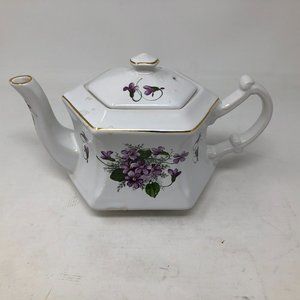 Vintage Kernewek Teapot floral Violets English